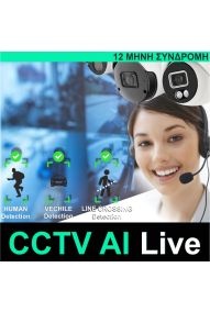 CCTV AI 12μηνη Συνδρομή 24/7 Σύνδεση και Έλεγχος καμερών ασφαλείας με τεχνολογία AI