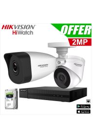 HIKVISION Δικτυακό Καταγραφικό NVR με 2 καμερες  IP 2Mixels και 1TB HDD