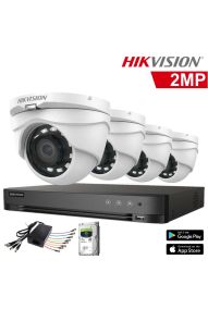 HIKVISION Καταγραφικό με 4 καμερες AHD 2Mixels 1080HD