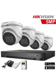 HIKVISION Καταγραφικό με 4 καμερες AHD 5Mixels 1080HD